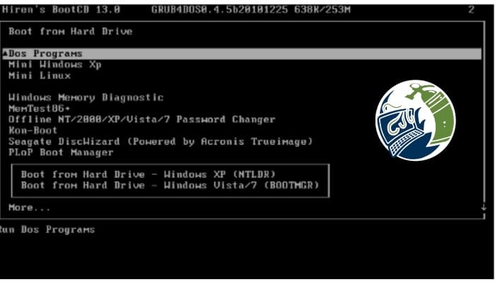 dos-01-bootmenu reparación ordenadores hiren boot