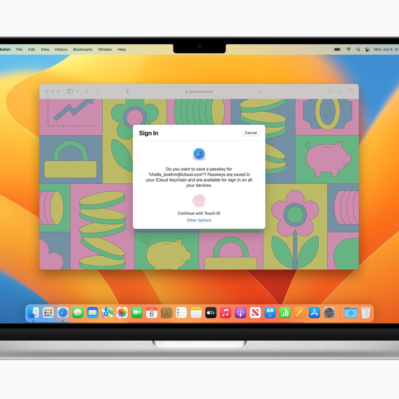Apple WWDC22 macOS Ventura Safari Passkey 220606