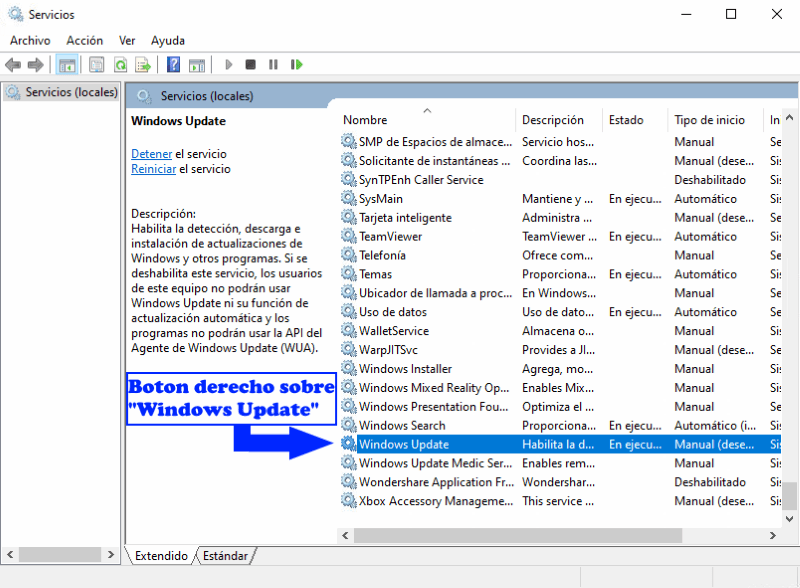Desactivar Windows Update de forma permanente ID 653