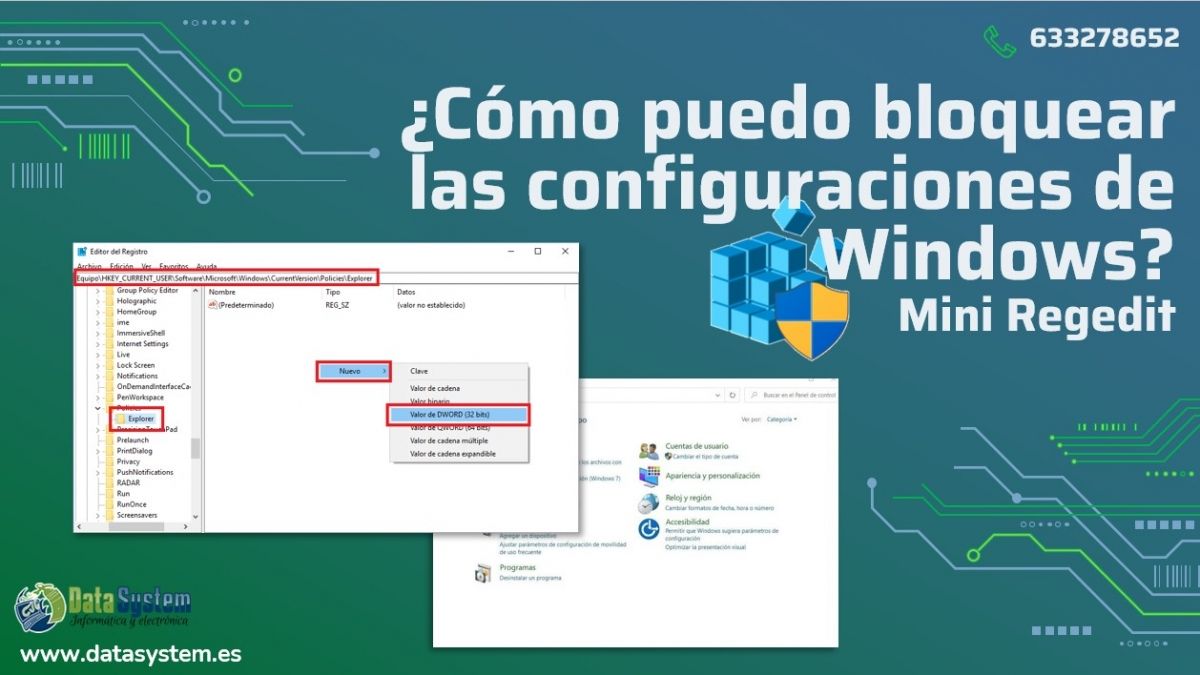 ¿Cómo puedo bloquear las configuraciones de Windows? Mini Regedit